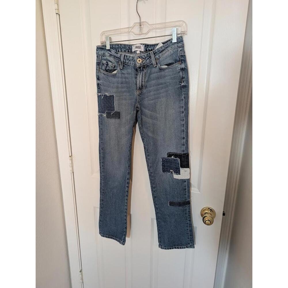 Paige Women's Patchwork Boho Distressed Denim Jeans Size 24